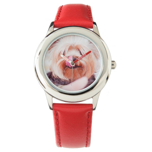 Niedliche Hundeuhren Armbanduhr (Vorderseite)