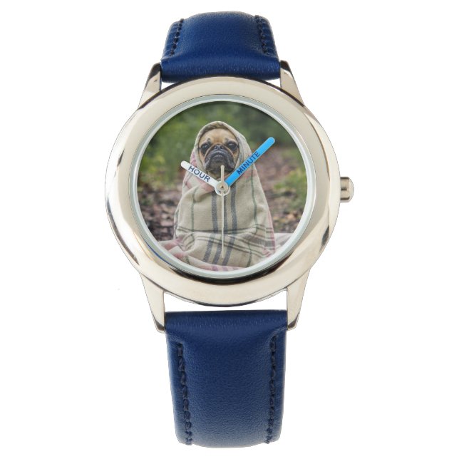 Niedliche Hundeuhren Armbanduhr (Vorderseite)
