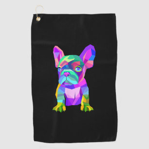 Niedliche Hundezucht, farbiger Bulldog-Geschenk Golfhandtuch