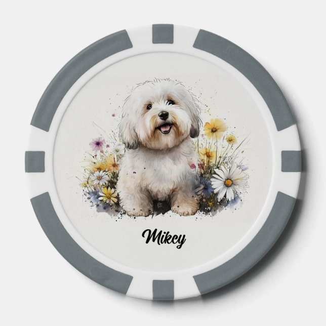 Niedliche Hundserkennung - Coton de Tulear Pokerchips (Vorderseite)