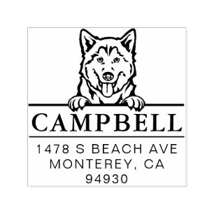 Niedliche Husky Custom Dog Address Briefmarke Permastempel