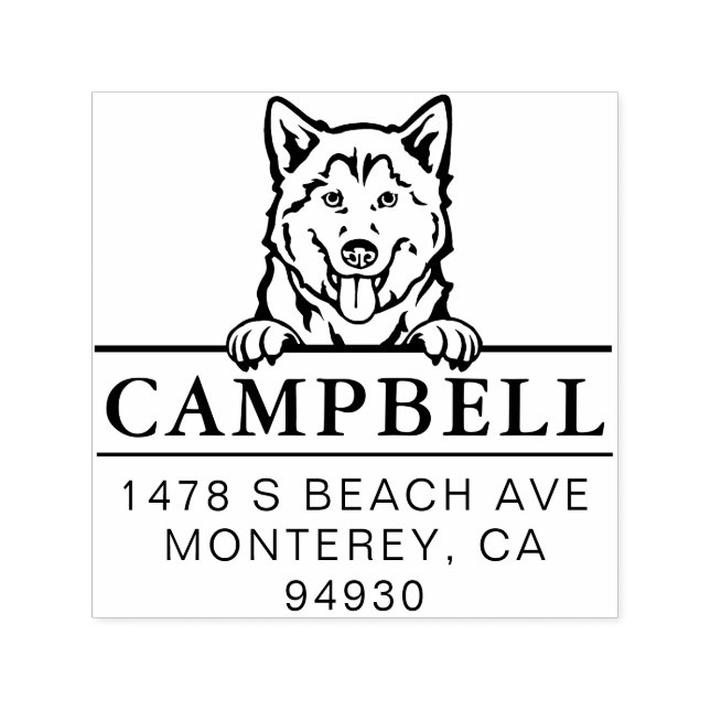 Niedliche Husky Custom Dog Address Briefmarke Permastempel (Design)