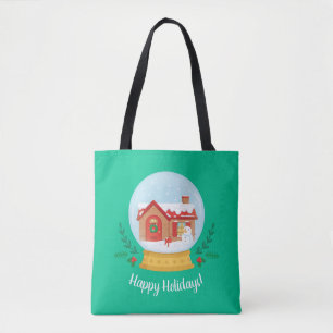 Niedliche Hütte Schneemann Weihnachtsschnee Globe  Tasche