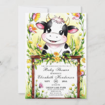 Niedliche Hütte Whimsical Kuh Baby Dusche