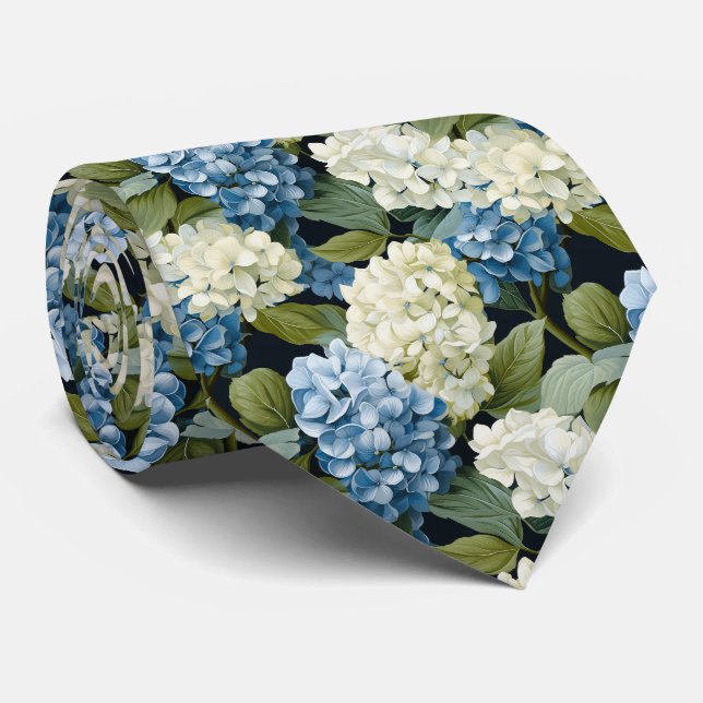 Niedliche Hydrangea-Blume Krawatte (Gerollt)