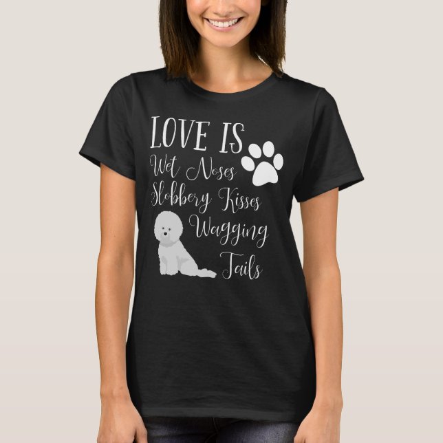 Niedliche I Liebe des Bichon Frise HundeT - T-Shirt (Vorderseite)