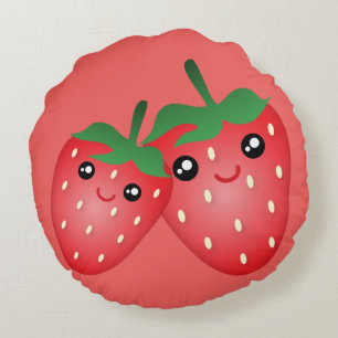 Niedliche i-Liebe Sie Beere viel Kawaii Rundes Kissen