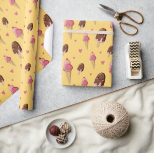 Niedliche Ice Creme Desserts Geschenkpapier