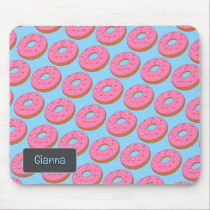 Niedliche Iced Doughnut - Rosa Mattierte Ringe mit Mousepad