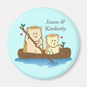 Niedliche Igel Boy and Girl Sailing Magnet