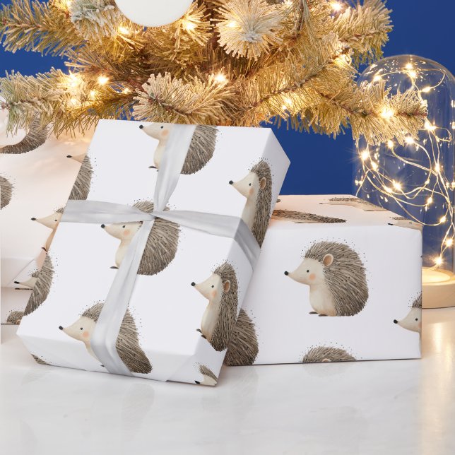Niedliche Igel Geschenkpapier (Feiertage)
