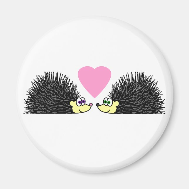 Niedliche Igel in der Liebe Magnet (Vorne)