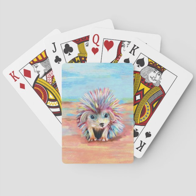 Niedliche Igel-Pasten Spielkarten (Rückseite)