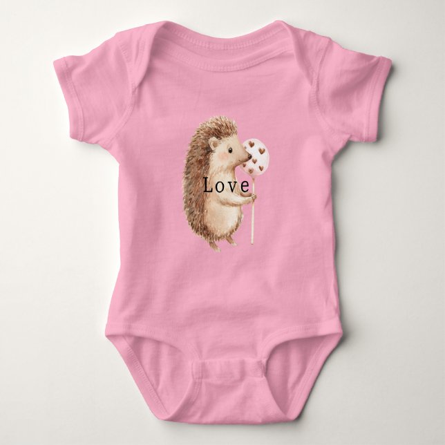Niedliche Igelherzen Liebe Baby Strampler (Vorderseite)