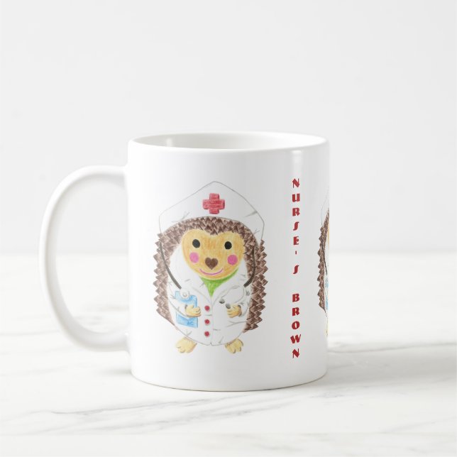 Niedliche Igelskrankenschwester-Kaffee-Tasse Kaffeetasse (Links)