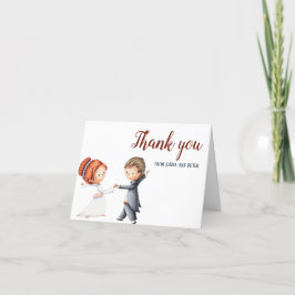Niedliche Illustration Braut und Groom-Tanz Hochze Dankeskarte