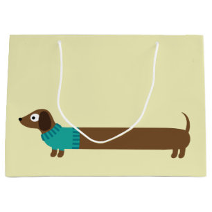 Niedliche Illustration der langen Dackel Große Geschenktüte