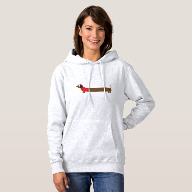 Niedliche Illustration der langen Dackel Hoodie (Vorne ganz)