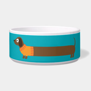 Niedliche Illustration der langen Dackel Napf