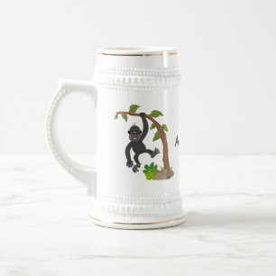 Niedliche Illustration des Baby Gorilla Cartoon Bierglas