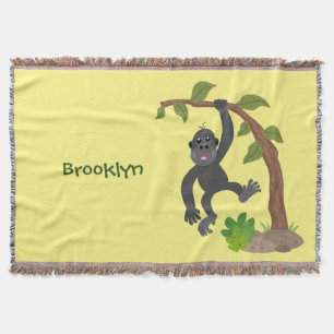 Niedliche Illustration des Baby Gorilla Cartoon Decke