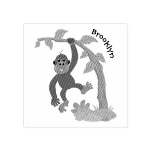 Niedliche Illustration des Baby Gorilla Cartoon Gummistempel