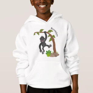 Niedliche Illustration des Baby Gorilla Cartoon Hoodie