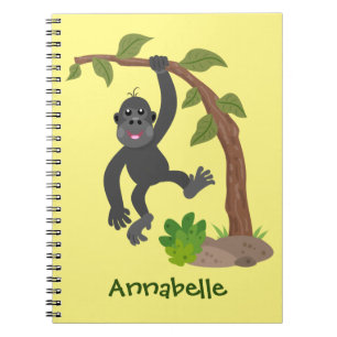 Niedliche Illustration des Baby Gorilla Cartoon Notizblock