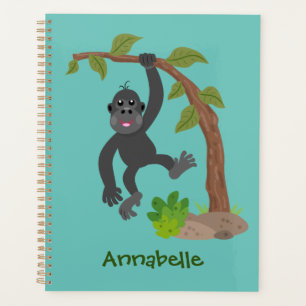 Niedliche Illustration des Baby Gorilla Cartoon Planer