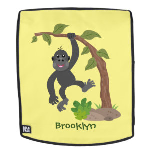 Niedliche Illustration des Baby Gorilla Cartoon Rucksack