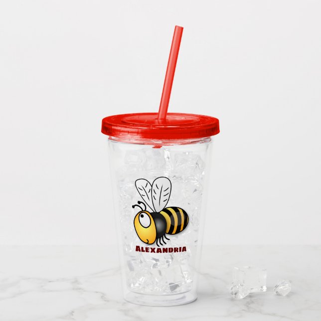 Niedliche Illustration des beglückten Cartoon Acryltrinkbecher (Rückseite Ice)