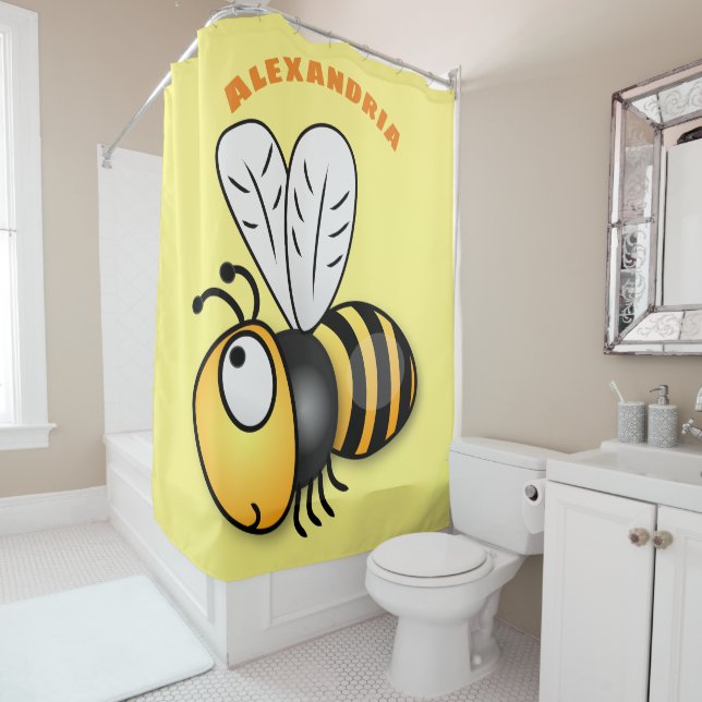 Niedliche Illustration des beglückten Cartoon Duschvorhang (Beispiel)