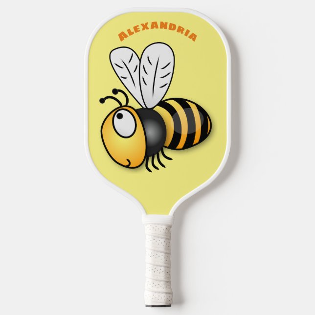 Niedliche Illustration des beglückten Cartoon Pickleball Schläger (Vorderseite)