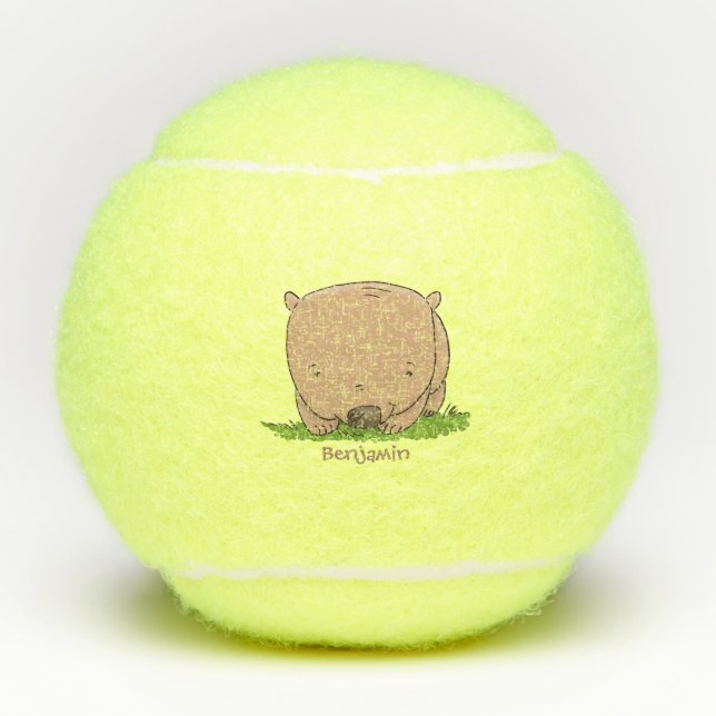 Niedliche Illustration des Cartoon Tennisbälle (Vorderseite)
