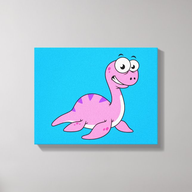 Niedliche Illustration des Loch Ness Monsters. Leinwanddruck (Vorderseite)