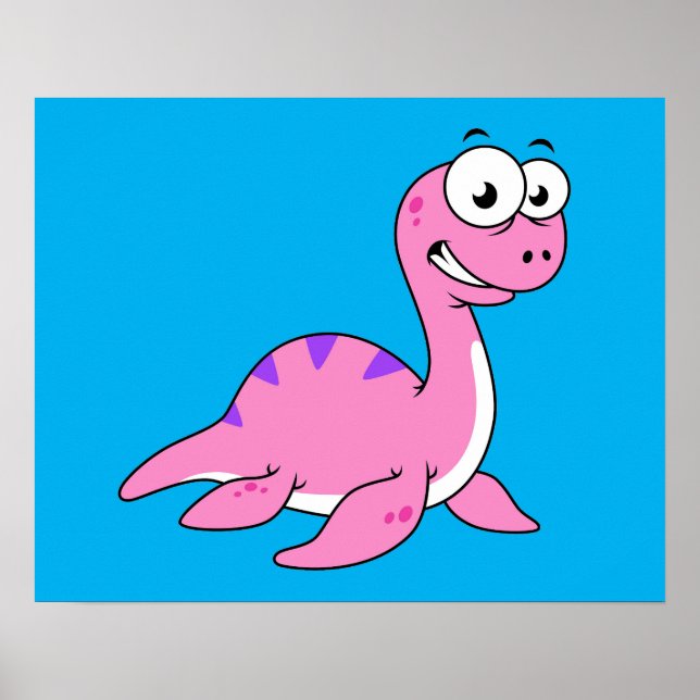 Niedliche Illustration des Loch Ness Monsters. Poster (Vorne)