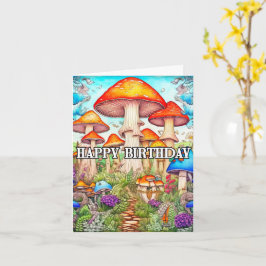 Niedliche Illustration des überwucherten Pilzwalde Karte