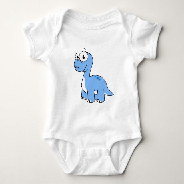 Niedliche Illustration eines Brontosaurus. Baby Strampler (Vorderseite)