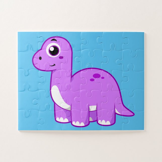 Niedliche Illustration eines Brontosaurus Dinosaur (Horizontal)
