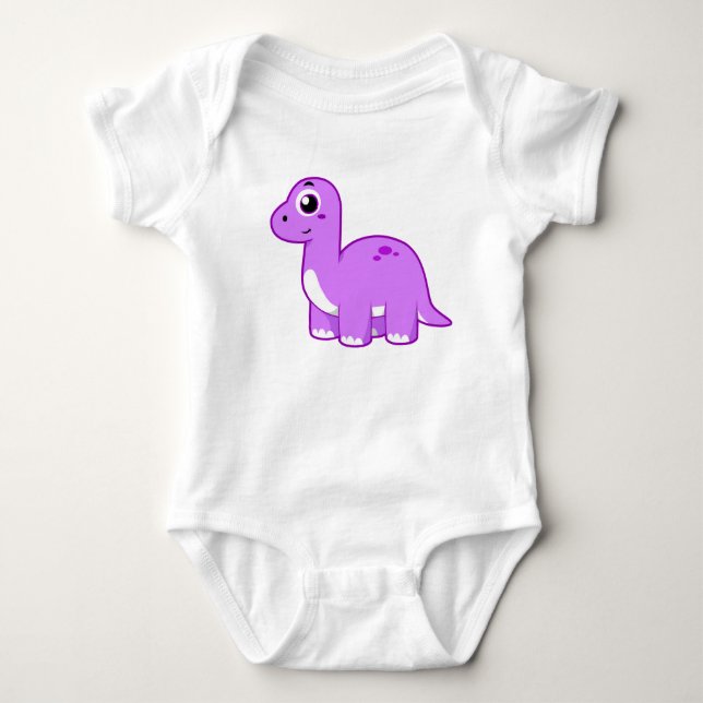 Niedliche Illustration eines Brontosaurus Dinosaur Baby Strampler (Vorderseite)