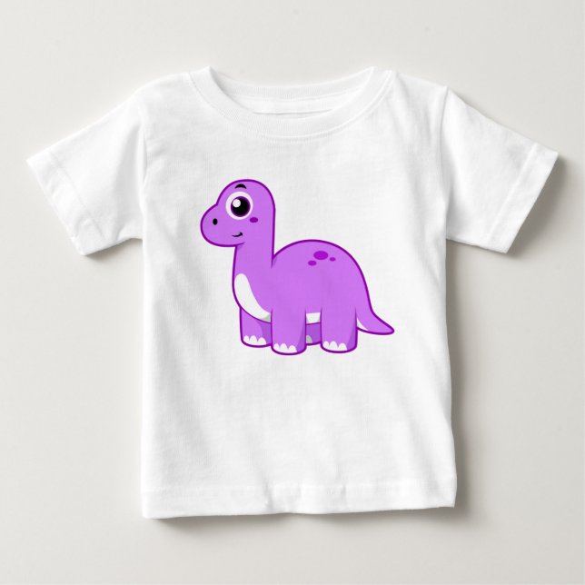 Niedliche Illustration eines Brontosaurus Dinosaur Baby T-shirt (Vorderseite)