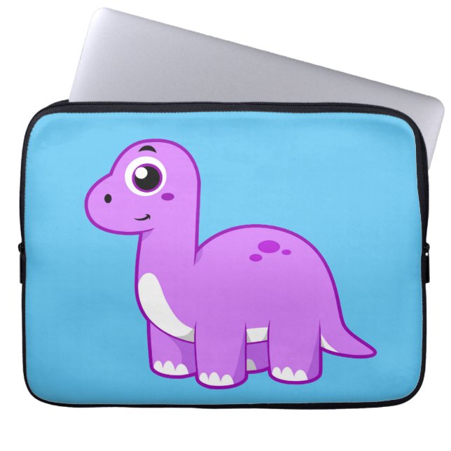 Niedliche Illustration eines Brontosaurus Dinosaur Laptopschutzhülle (Vorderseite)
