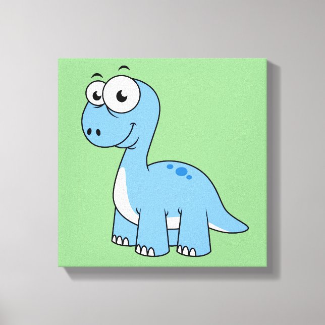 Niedliche Illustration eines Brontosaurus. Leinwanddruck (Vorderseite)