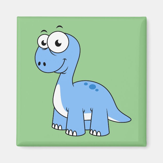 Niedliche Illustration eines Brontosaurus. Magnet (Vorne)