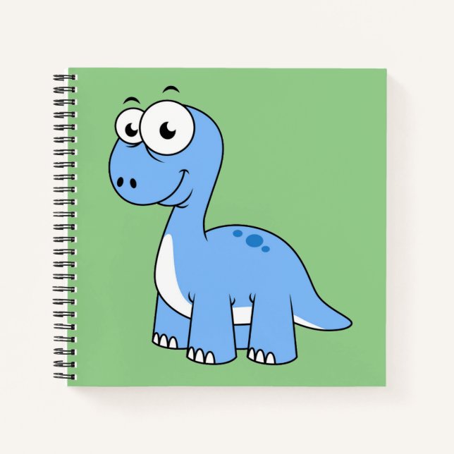 Niedliche Illustration eines Brontosaurus. Notizbuch (Vorderseite)