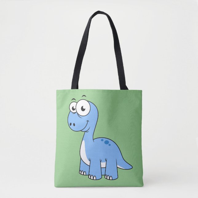 Niedliche Illustration eines Brontosaurus. Tasche (Vorderseite)