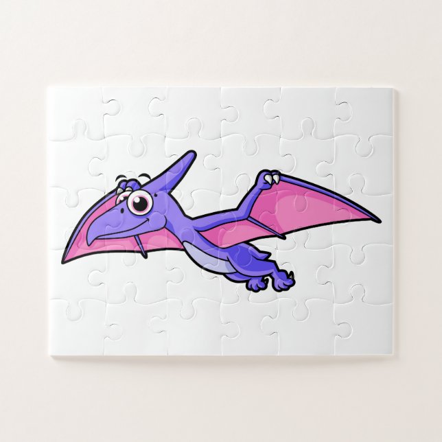 Niedliche Illustration eines fliegenden Pterodakty (Horizontal)