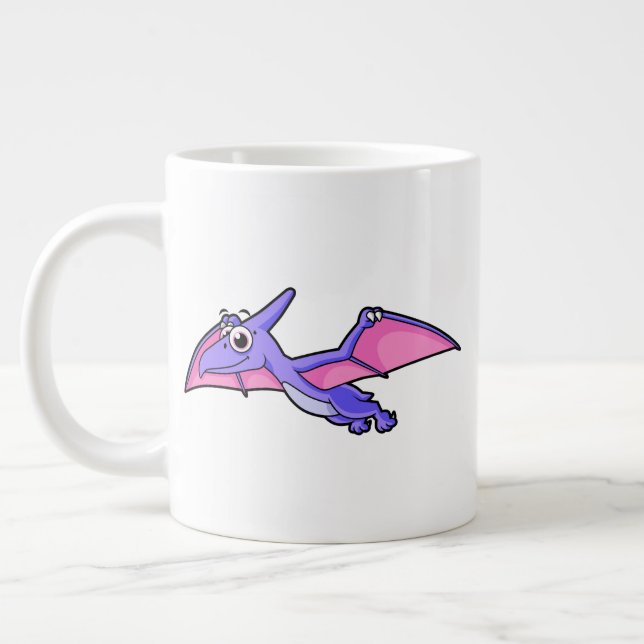 Niedliche Illustration eines fliegenden Pterodakty Jumbo-Tasse (Links)