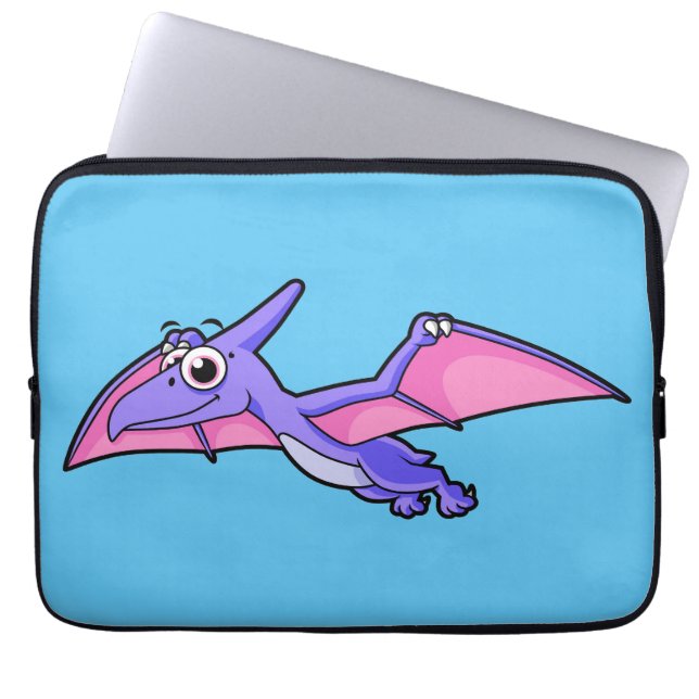 Niedliche Illustration eines fliegenden Pterodakty Laptopschutzhülle (Vorderseite)