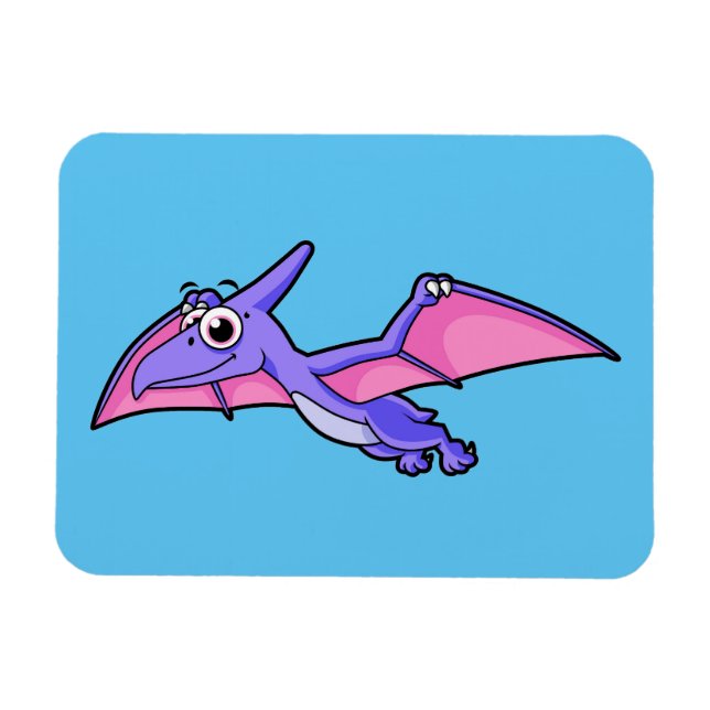 Niedliche Illustration eines fliegenden Pterodakty Magnet (Horizontal)
